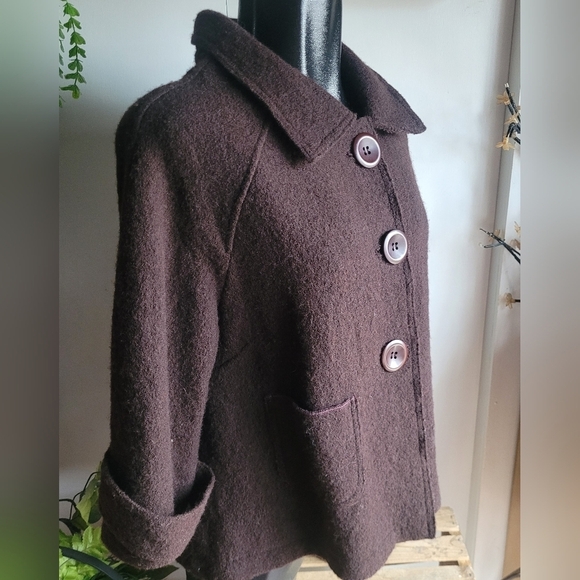Coupe 100% Wool Sweater Cardigan in a Brown Color M - Picture 3 of 7